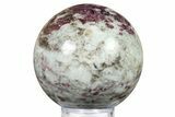 Polished Rubellite (Tourmaline) & Quartz Sphere - Madagascar #286095-1